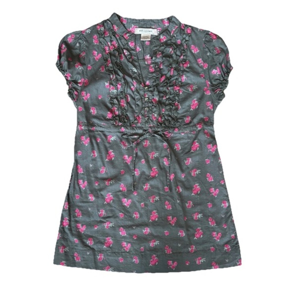Babydoll Top Y2K Floral Coquette Ruffles‎ Cottagecore Romantic Sz M Fairy Whimsy
